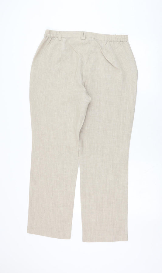 Womens UK Size 14 Collection Regular Fit Beige Trousers