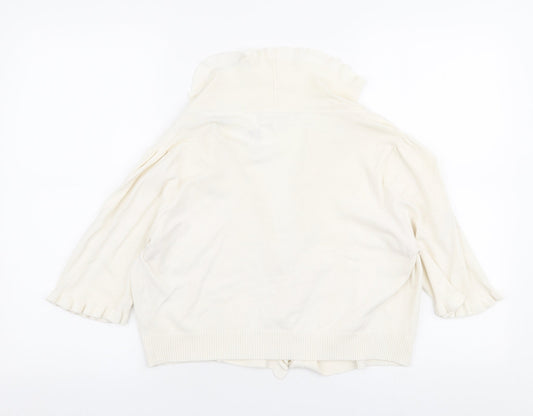 Gerard Womens White Collared Viscose Cardigan Jumper Size XL