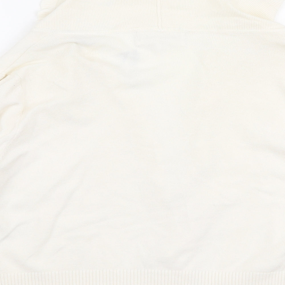 Gerard Womens White Collared Viscose Cardigan Jumper Size XL