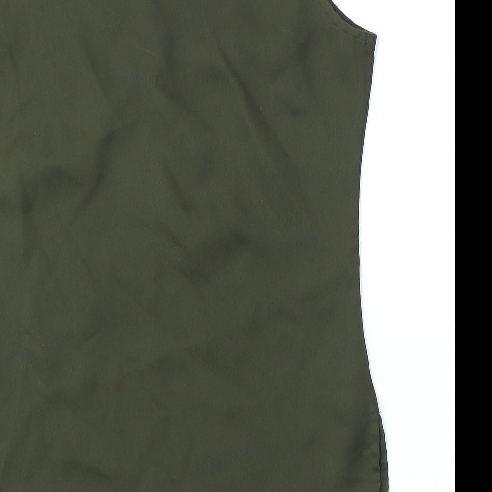 Womens UK Size 8 Blue Inc Green Basic Tank