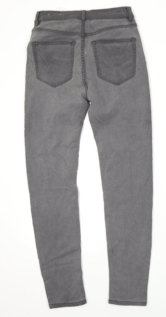 Pull&Bear Womens Grey Cotton Skinny Jeans Size 8 L27 in Regular Button