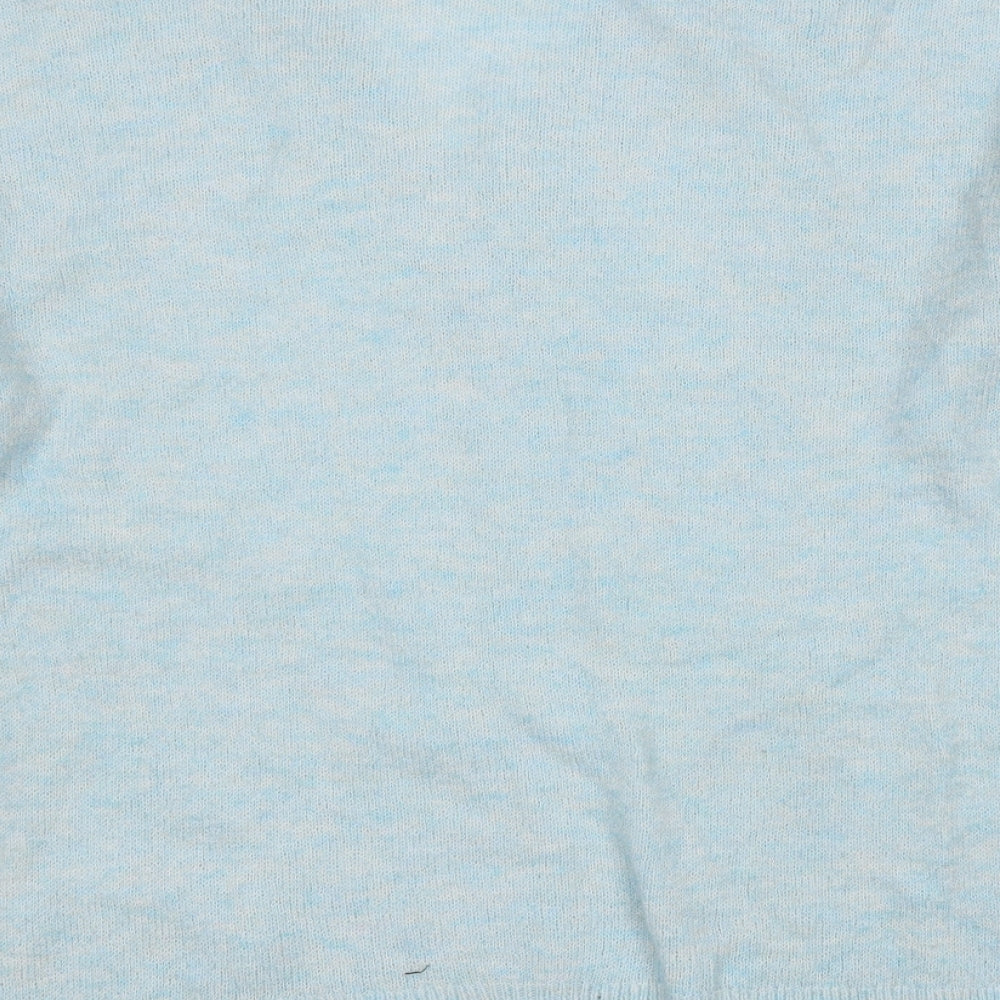 TU Womens Blue V-Neck Acrylic Pullover Jumper Size 14