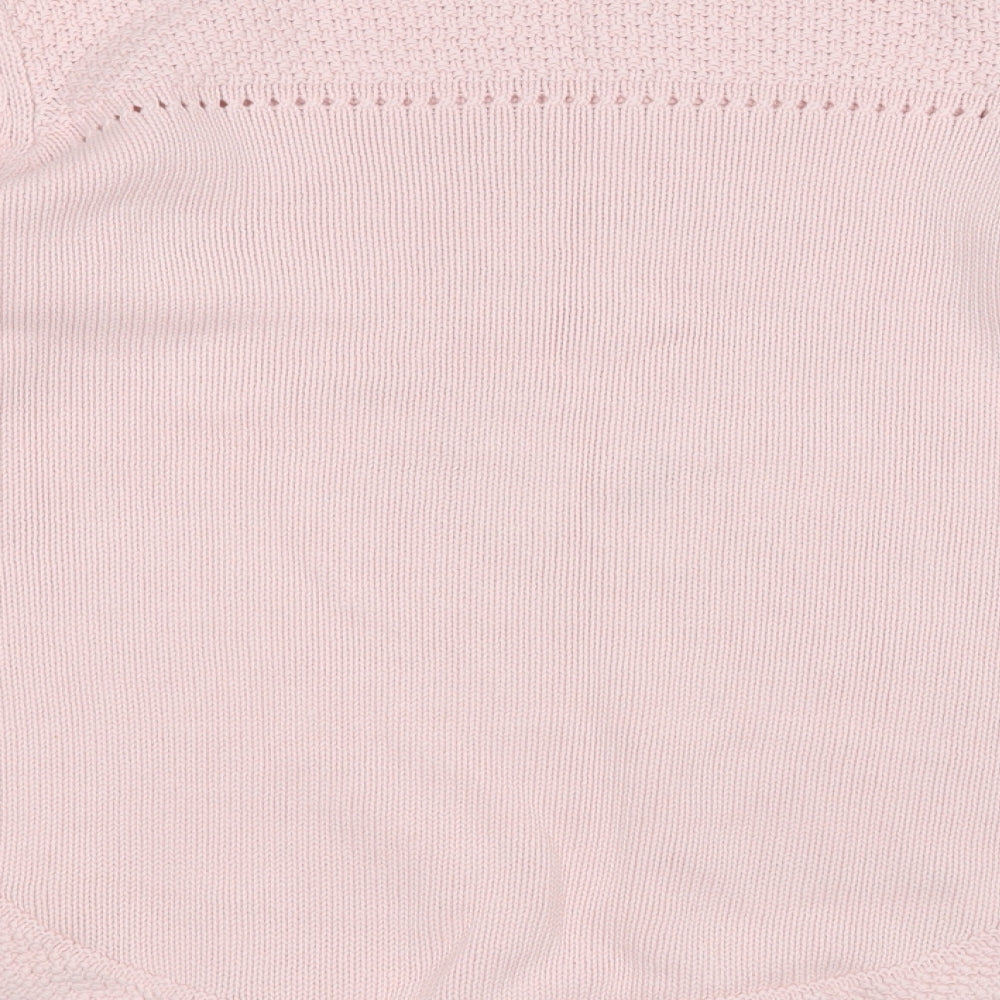 Marks and Spencer Womens Pink Round Neck Cotton Pullover Jumper Size 8