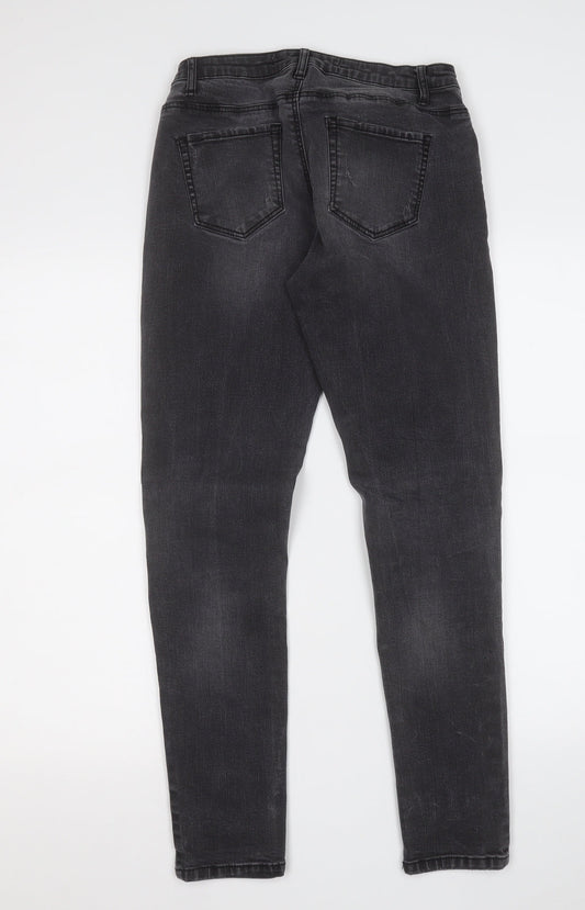 Denim & Co. Womens Grey Cotton Skinny Jeans Size 8 L27 in Regular