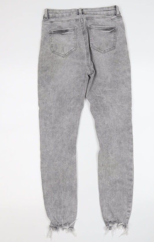 Denim & Co. Womens Grey Cotton Skinny Jeans Size 8 L27 in Regular