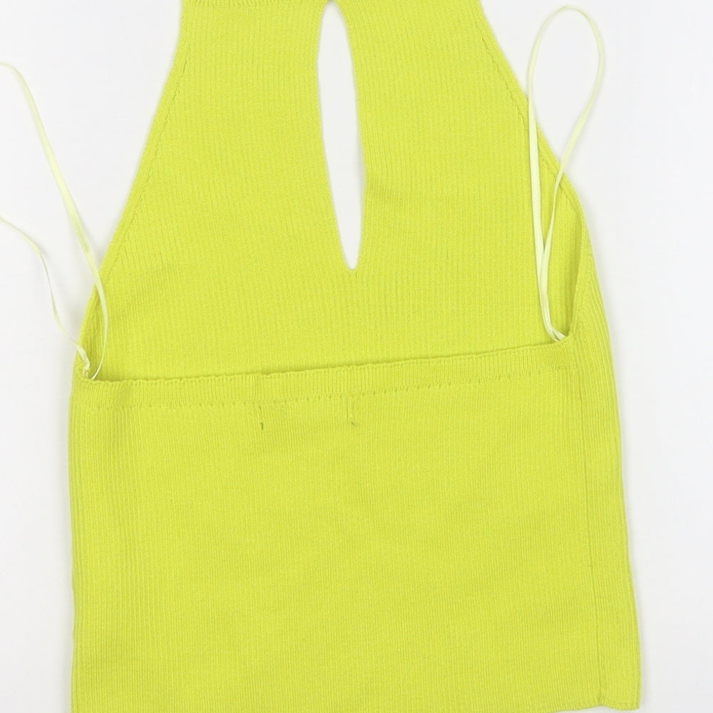 Primark Womens Green Viscose Basic T-Shirt Size 12 Round Neck