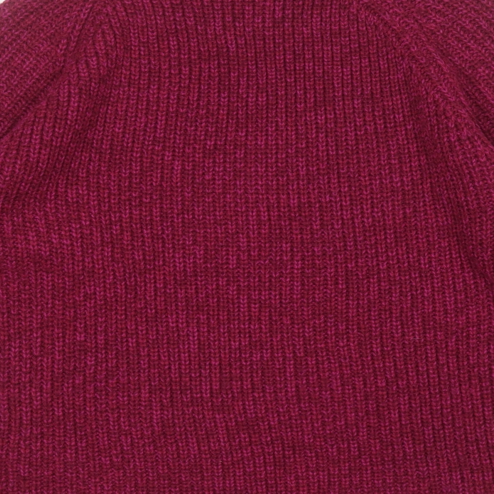 F&F Womens Purple Mock Neck Acrylic Pullover Jumper Size 10