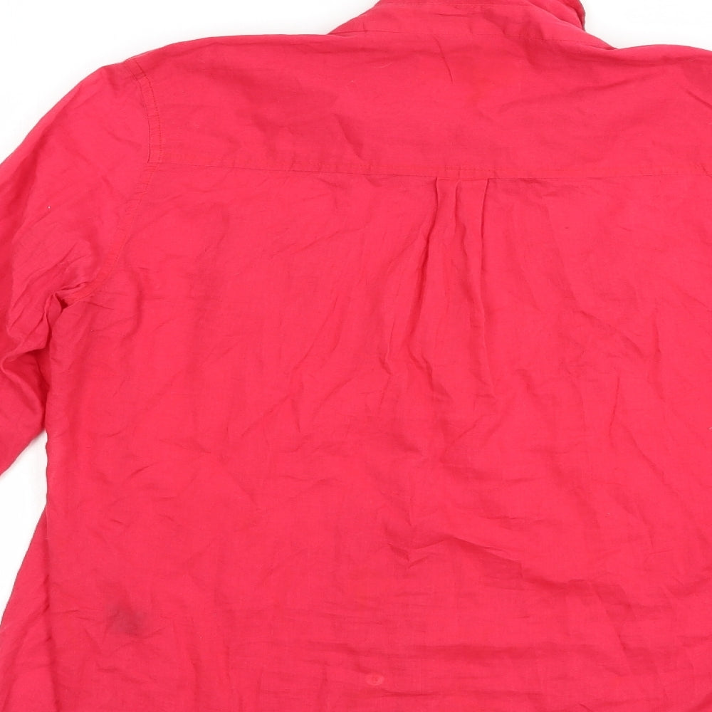 Womens UK Size 16 Oasis Red Basic Button-Up