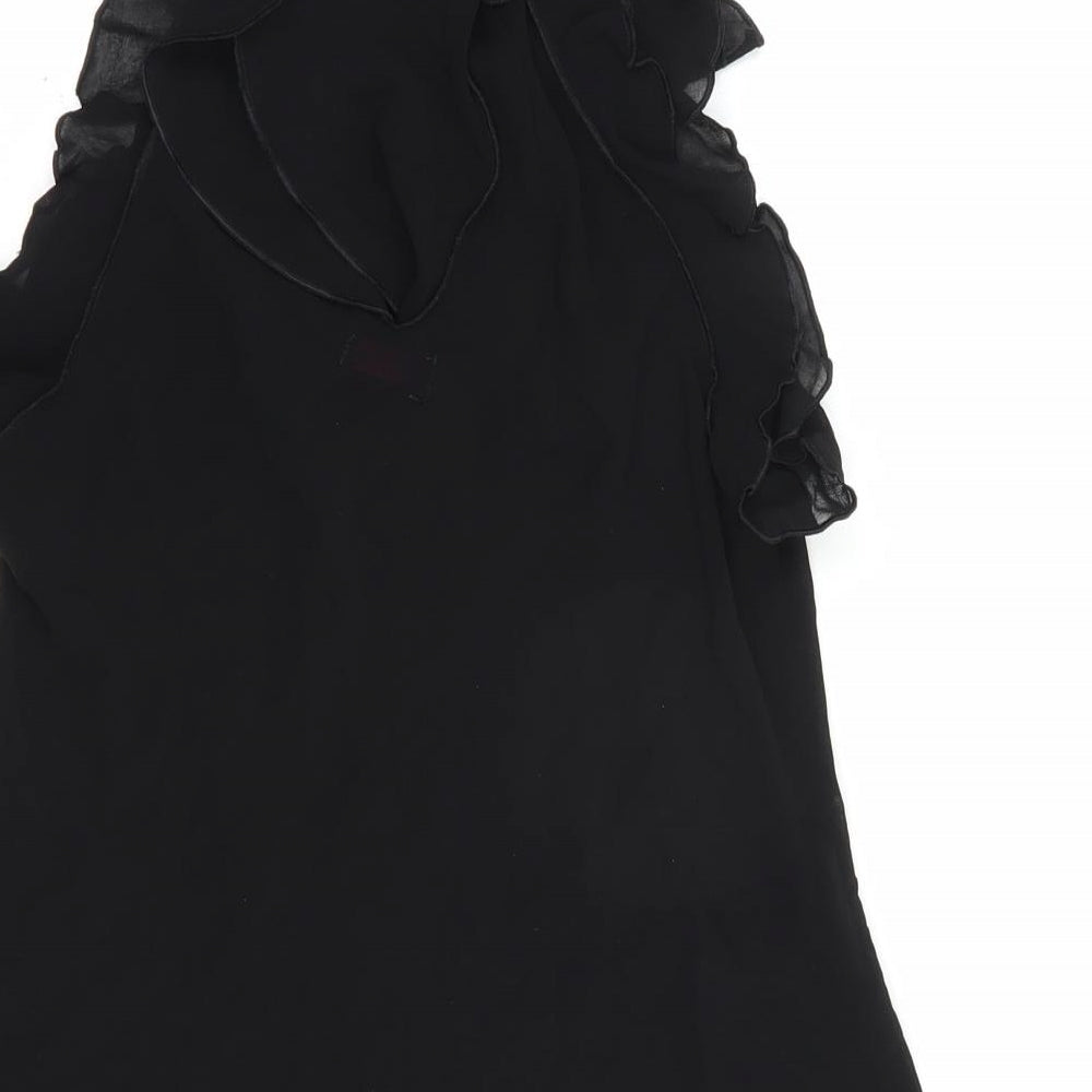 Womens UK Size 8 Miss Selfridge Black Basic Blouse