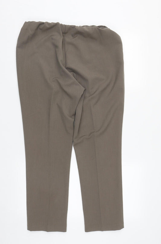 Classic Womens Grey Polyester Trousers Size 12 L25 in Regular
