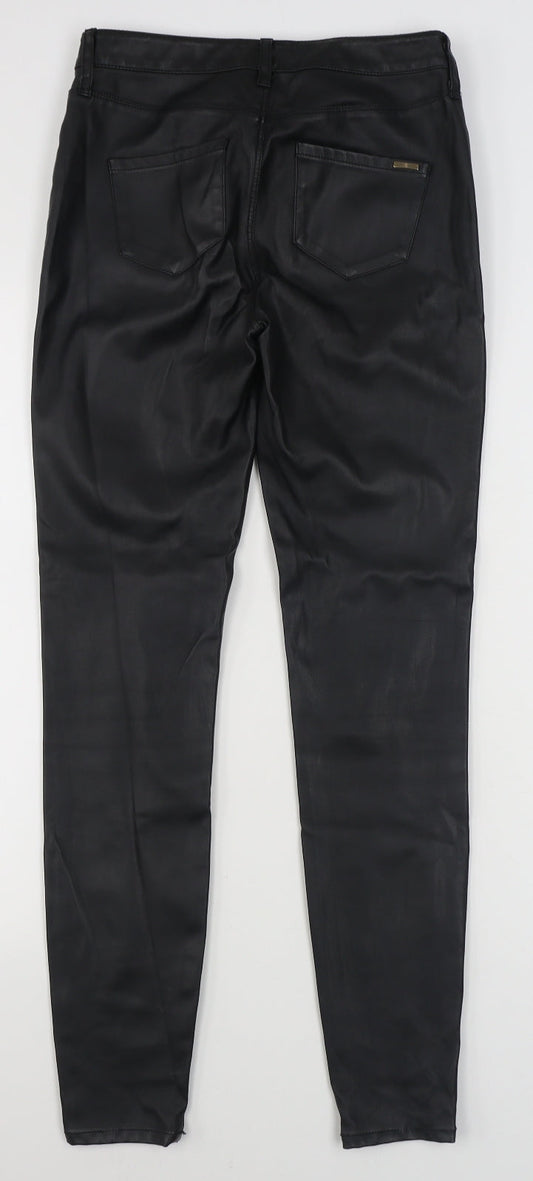 River Island Womens Black Polyurethane Jegging Trousers Size 6 L28 in Regular