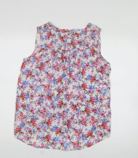 tu Womens Multicoloured Floral Polyester Jersey Blouse Size 14 Collared
