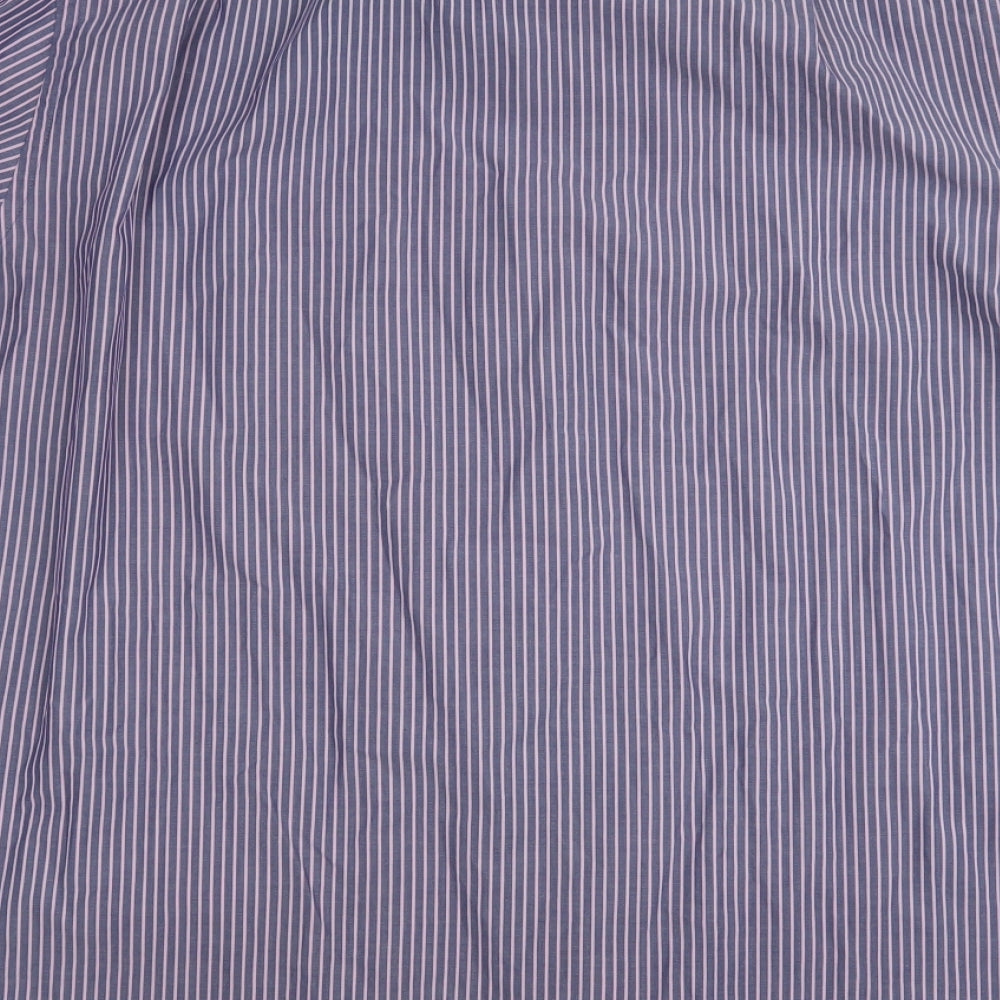 Mens UK Size 42 Marks and Spencer Blue Button-Up Long Sleeve Casual Shirt