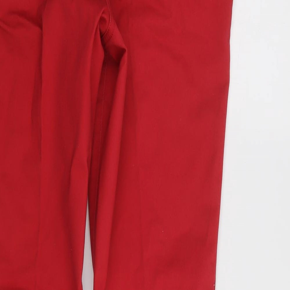 Womens UK Size 42 in papaya Regular Fit Red Trousers