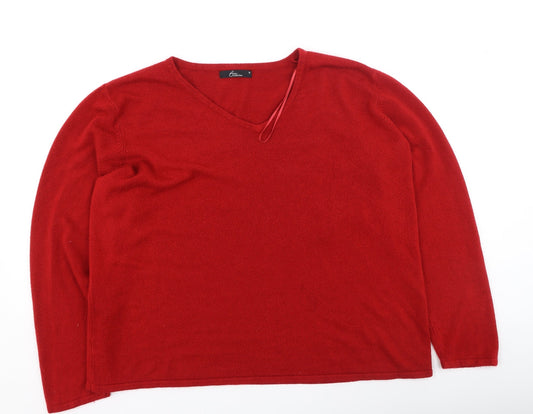 Womens UK Size XL Bm Collection Red Pullover Jumper