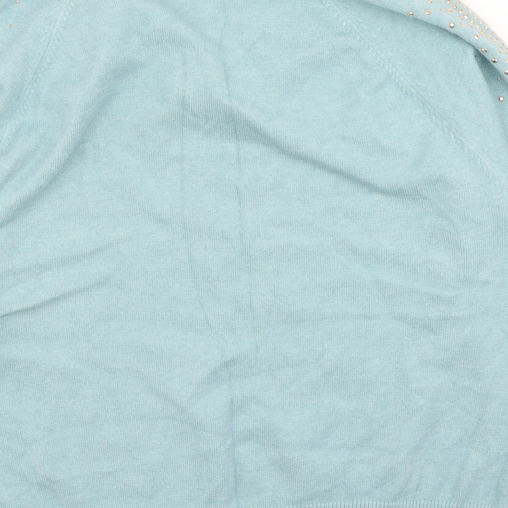 Womens UK Size 16 M&Co Blue Pullover Jumper