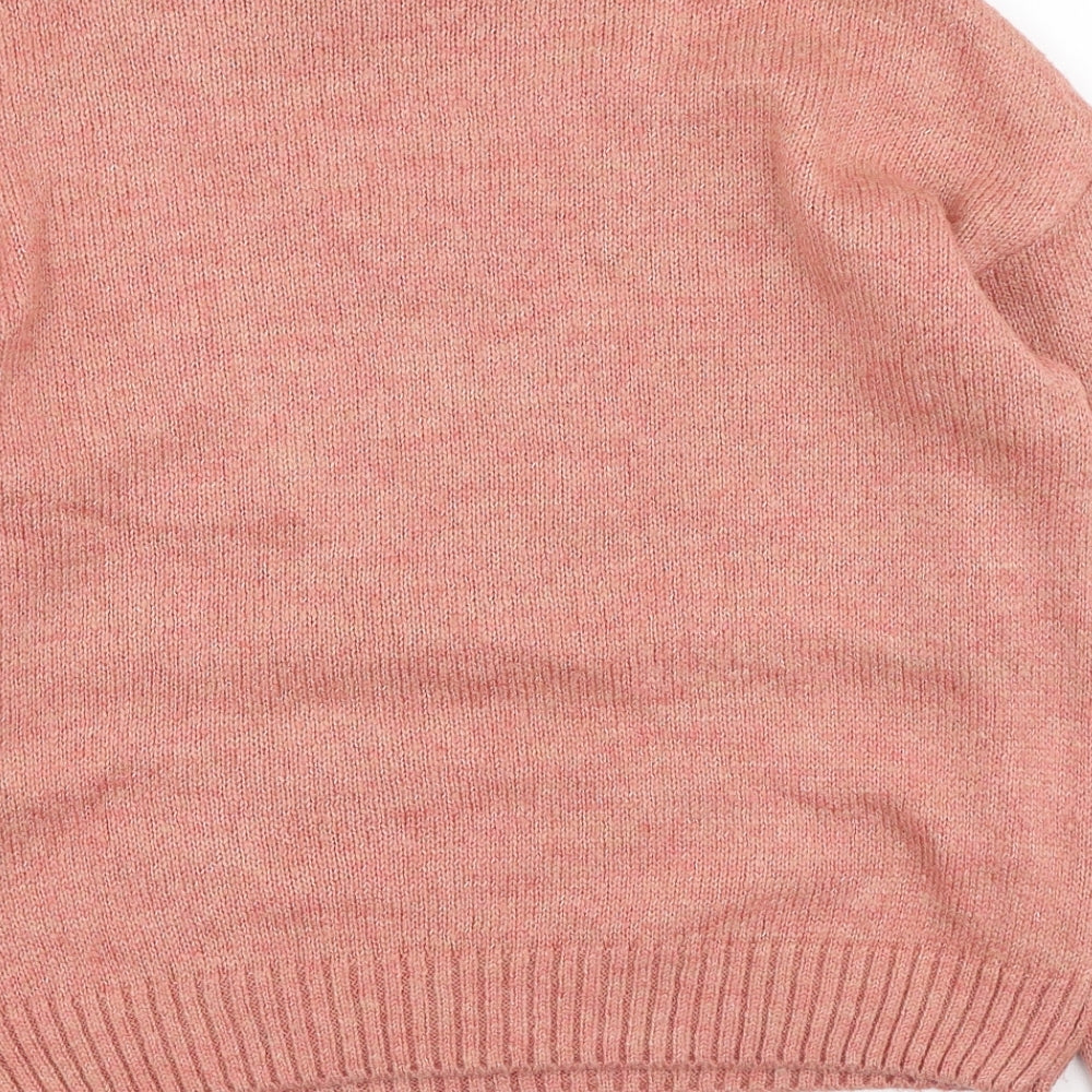 George Womens Pink Round Neck Acrylic Pullover Jumper Size S