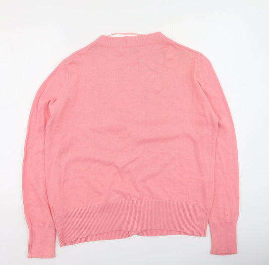 Womens UK Size XL EA Pink Cardigan Jumper