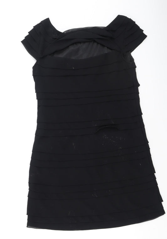 French Connection Womens Black Polyester Bodycon Size 8 Round Neck