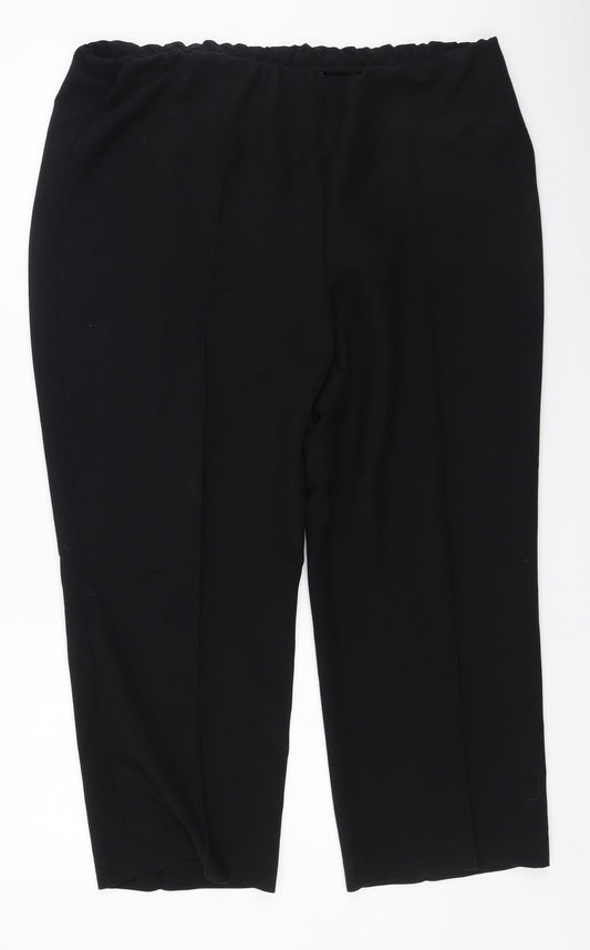 BM Womens Black Polyester Trousers Size 14 L25 in Regular