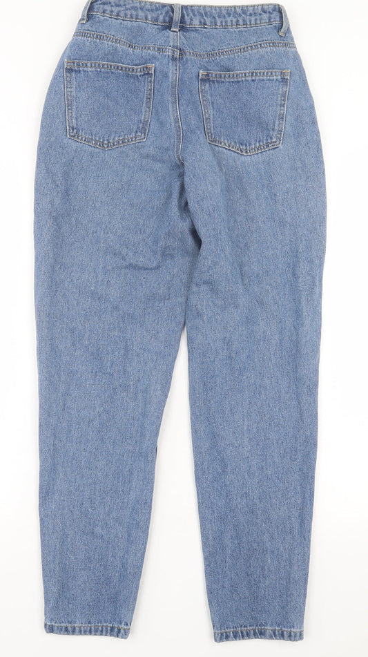 Missguided Womens Blue Cotton Straight Jeans Size 6 L29 in Regular Button
