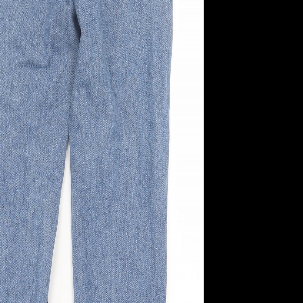Missguided Womens Blue  Cotton Straight Jeans Size 6 L29 in Regular Button