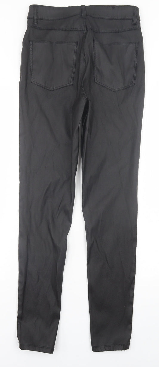 Denim & Co. Womens Black Polyester Skinny Jeans Size 10 L28 in Regular Button