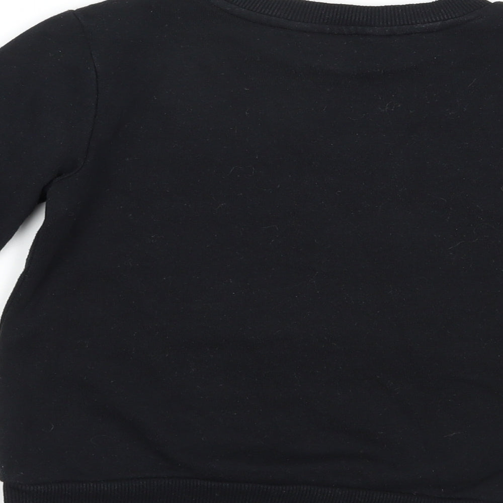 Very Girls Black Cotton Pullover Sweatshirt Size 7 Years Pullover - Christmas North Pole