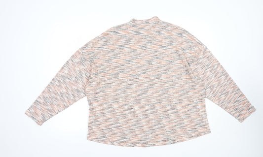 George Womens Orange Mock Neck Polyester Pullover Jumper Size 18