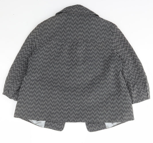 George Womens Grey Jacket Blazer Size 12 Buckle