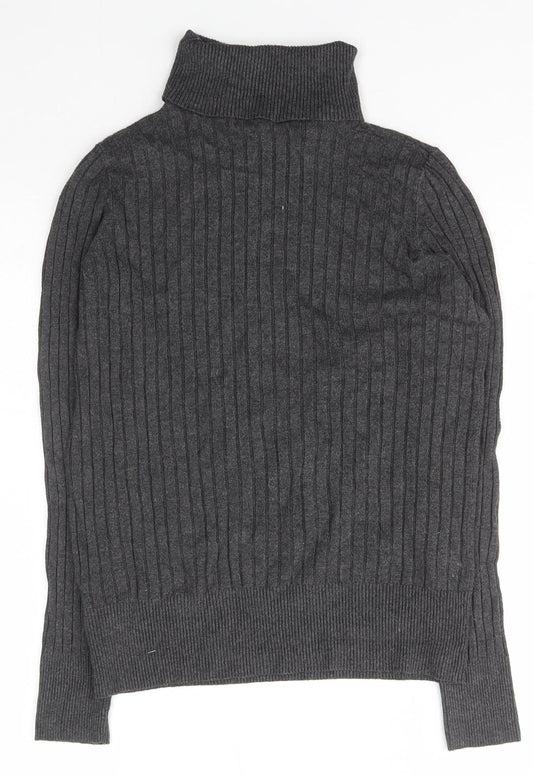 F&F Womens Green Roll Neck Nylon Pullover Jumper Size 12