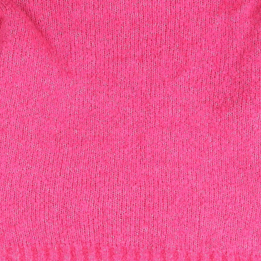 George Womens Pink Boat Neck Polyester Pullover Jumper Size S