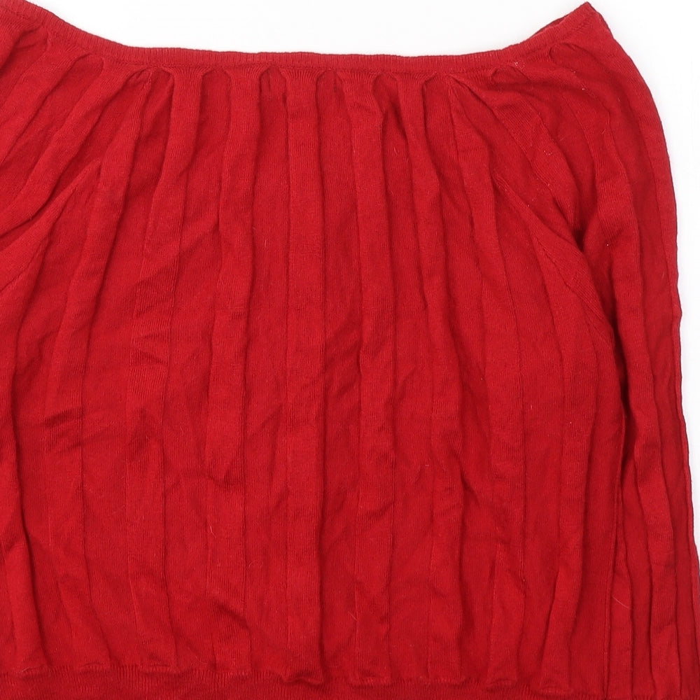 Womens UK Size 14 Matalan Red Cardigan Jumper