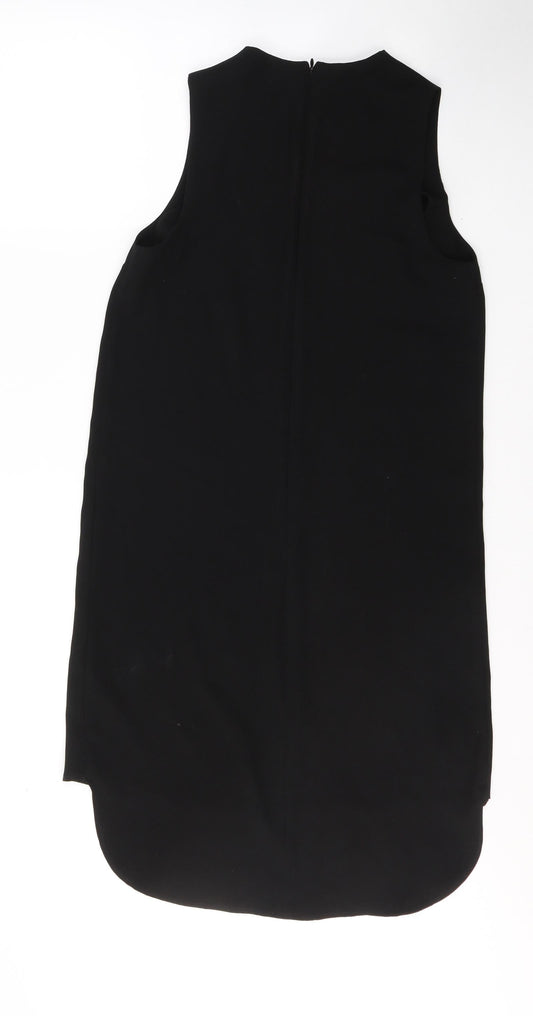 Topshop Womens Black Polyester Tank Dress Size 6 Round Neck Pullover