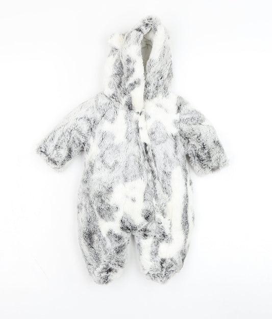 Cutie Couture Baby Grey Solid Polyester Robe One Piece Size 0-3 Months Zip