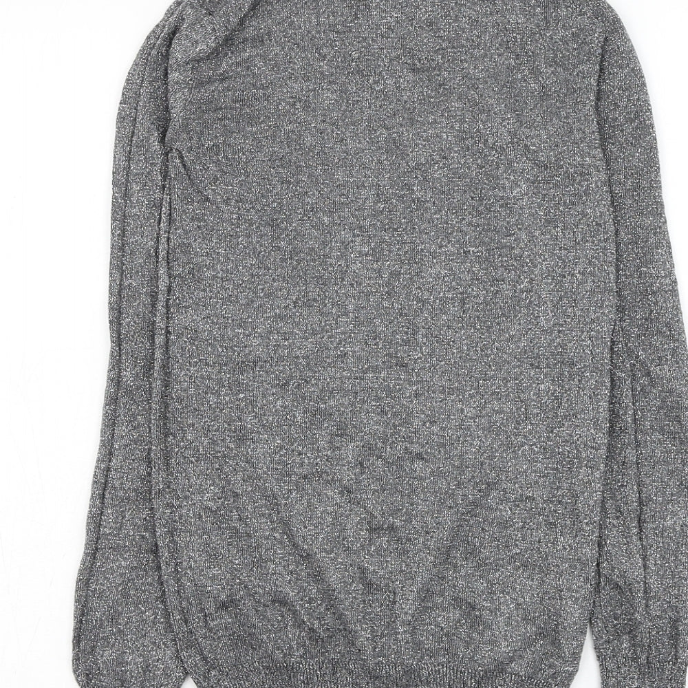 Atmosphere Womens Silver Roll Neck Polyester Pullover Jumper Size 6