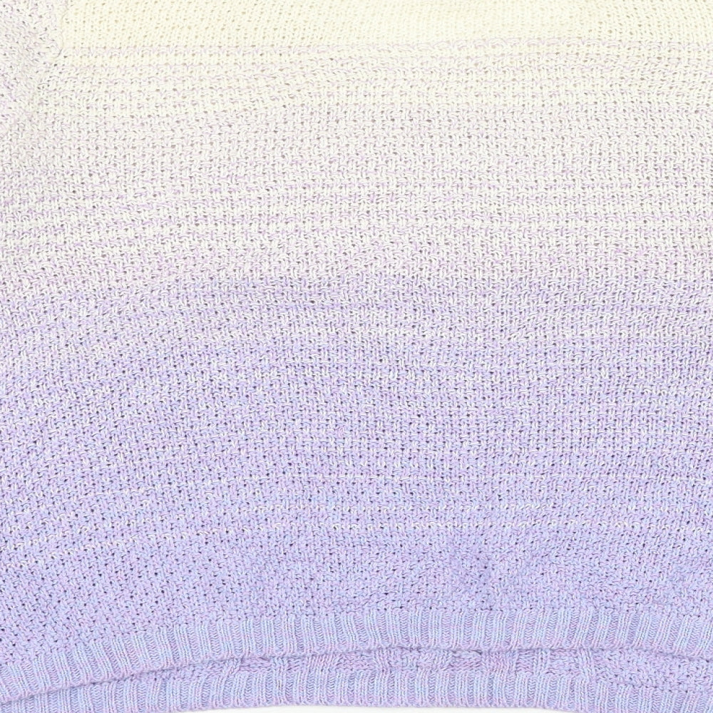 F&F Womens Purple Round Neck Cotton Pullover Jumper Size 14