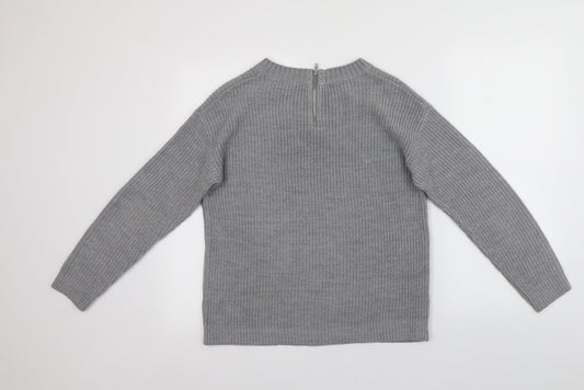 Womens UK Size 12 Preworn Grey Pullover Jumper