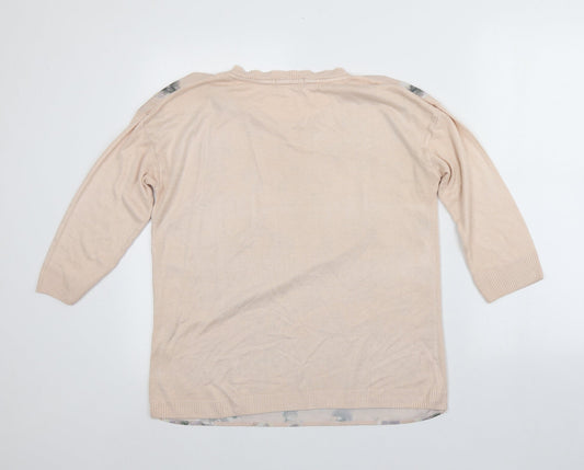 George Womens Multicoloured Floral Viscose Basic T-Shirt Size 10 Round Neck