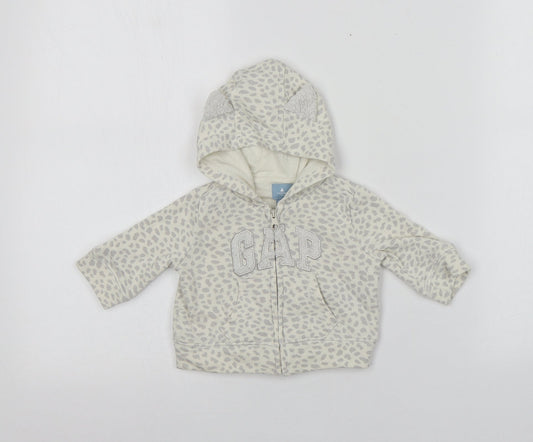 Gap Baby Multicoloured Animal Print Cotton Full Zip Jumper Size 0-3 Months