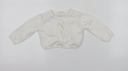 NEXT Baby Ivory Cotton Cardigan Jumper Size 3-6 Months