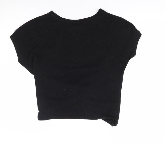 Womens UK Size M New Look Black Jersey T-Shirt