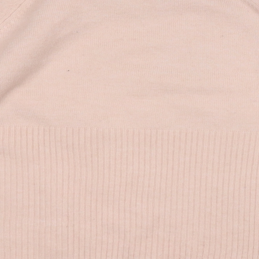 Nutmeg Womens Pink Round Neck Acrylic Pullover Jumper Size 12