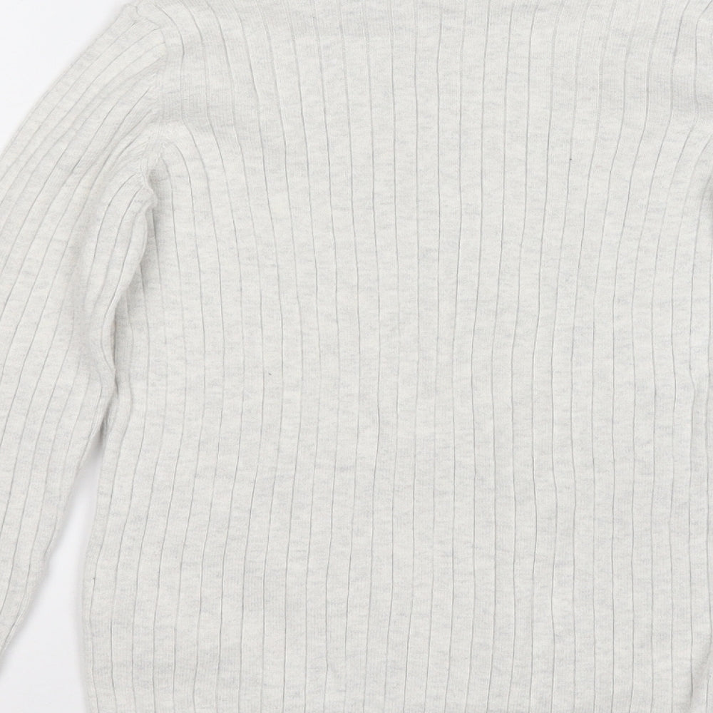 George Girls Grey Roll Neck Cotton Pullover Jumper Size 10 Years