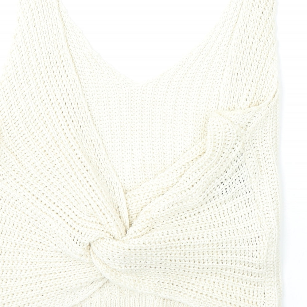 Womens UK Size M New Look Beige Vest Jumper