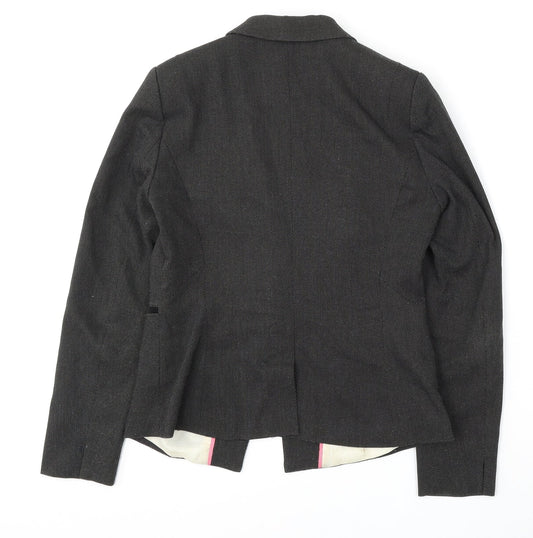 NEXT Womens Grey Polyester Jacket Blazer Size 10