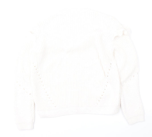 Womens UK Size 10 Per Una White Pullover Jumper