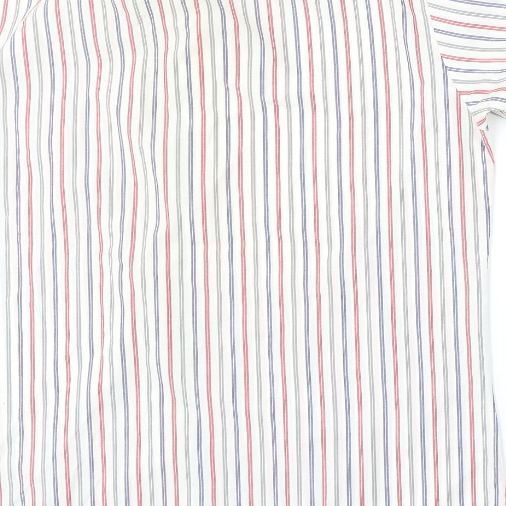 MOnterattin Mens Multicoloured Striped Polyester Polo Size 16 Collared Button