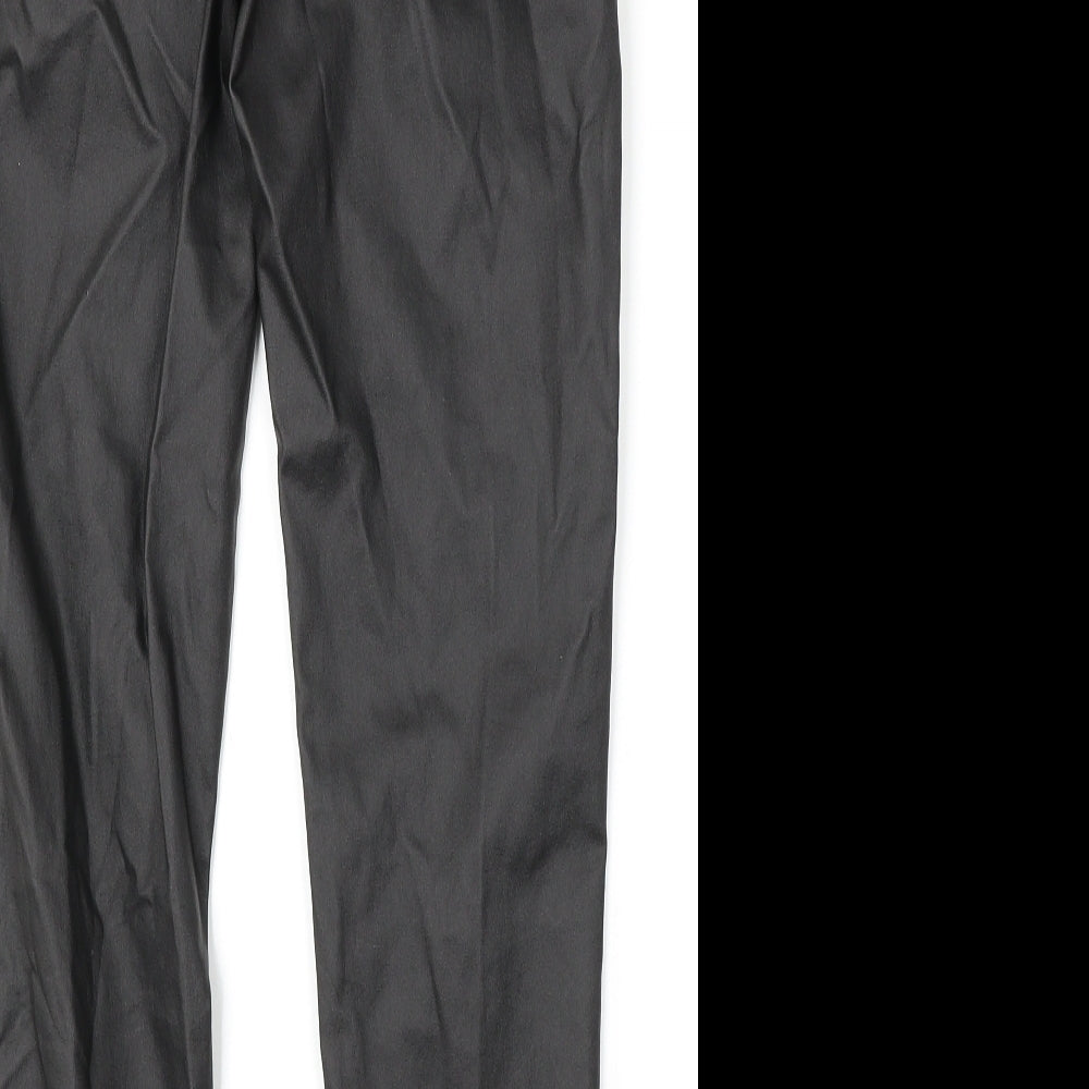 Womens UK Size 28 Preworn Regular Fit Black Trousers