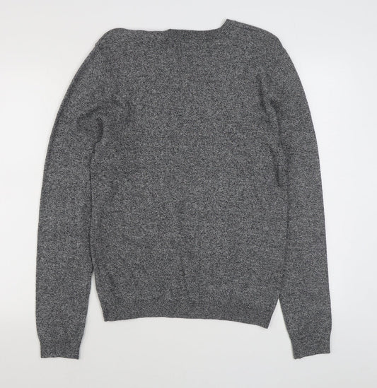 Topman Mens Grey Round Neck Cotton Pullover Jumper Size S